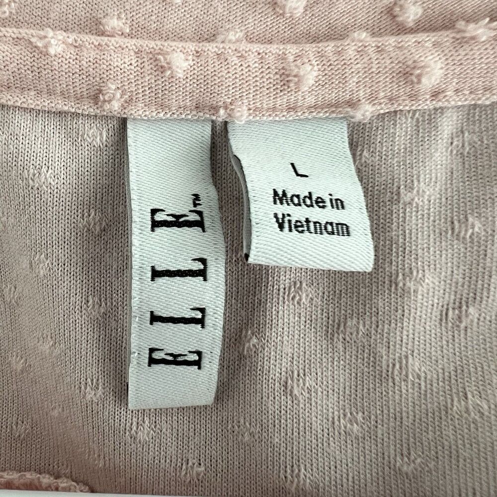 Elle Swiss Dot Sleeveless Shirt Soft Pink Tank Lightweight Women’s Size Large - Picture 3 of 6